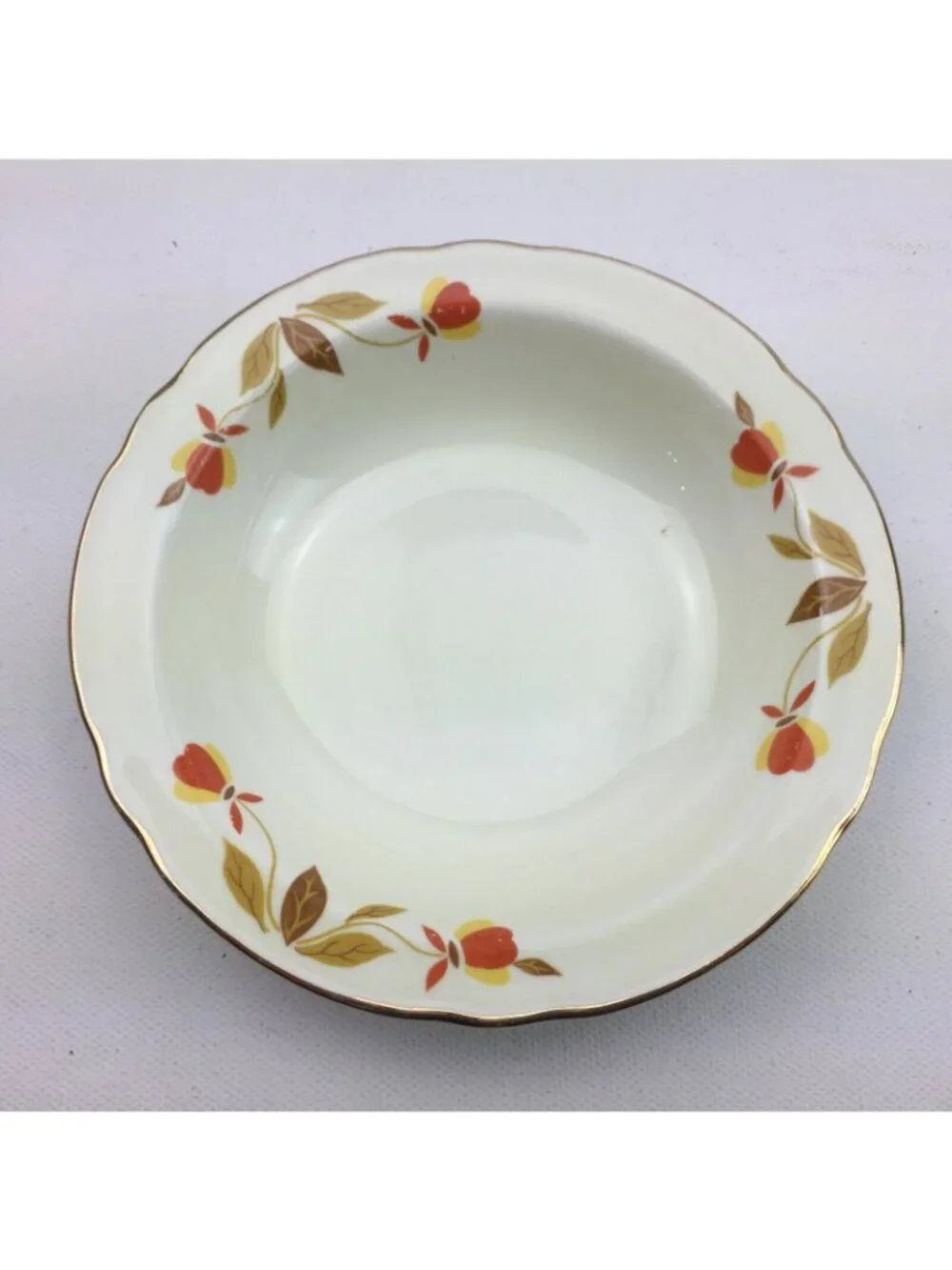 Autumnware Vintage Hall China Autumn Leaf Mary Dunbar Dessert Bowl Set Dish 5.5